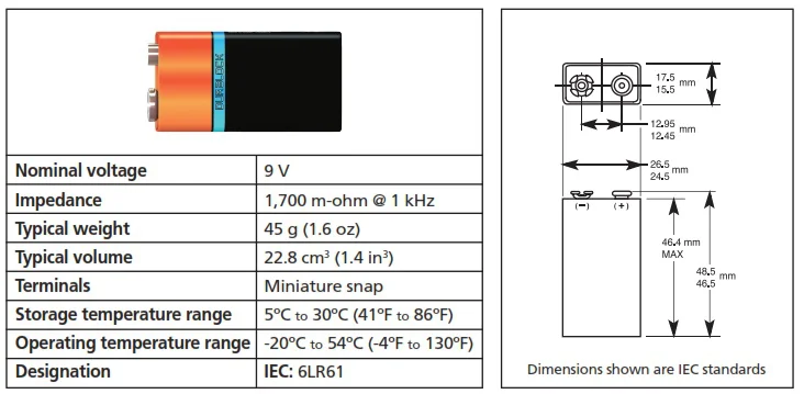 9v batteri, foster Doppler batter, alkaline batteri, baysonic batteri , nine-volt batteri, eller 9-volt batteri